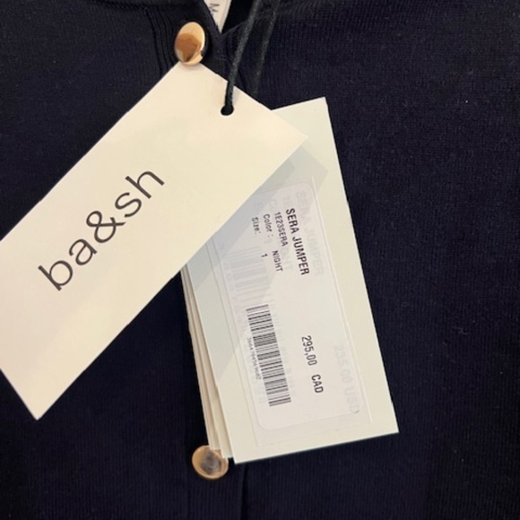 ba&sh Navy Sweater with Button Detail - Picture 4 of 6